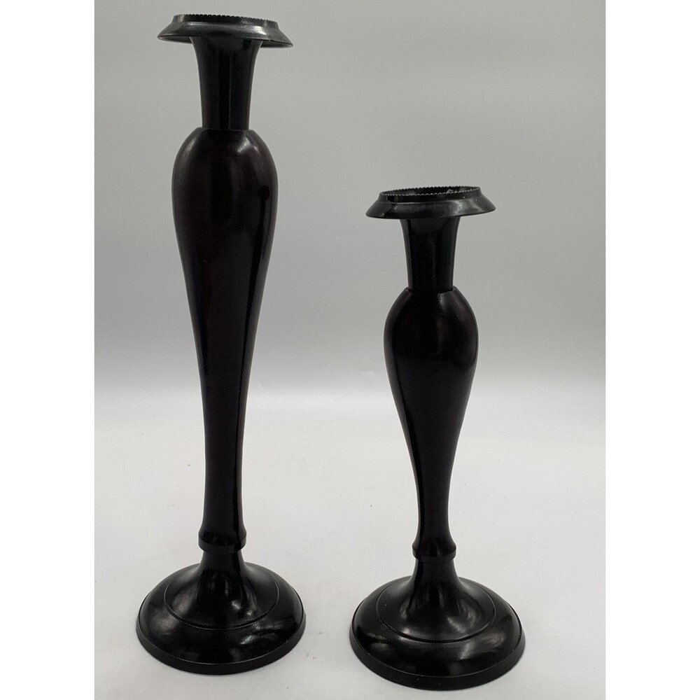 Vintage GATCO SOLID BRASS Candlesticks LOT of 2 Made In India 13”  10” NICE!